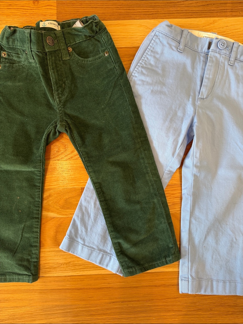 Crewcuts Kids Green Corduroy & Light Blue Chinos - Two Pair Set